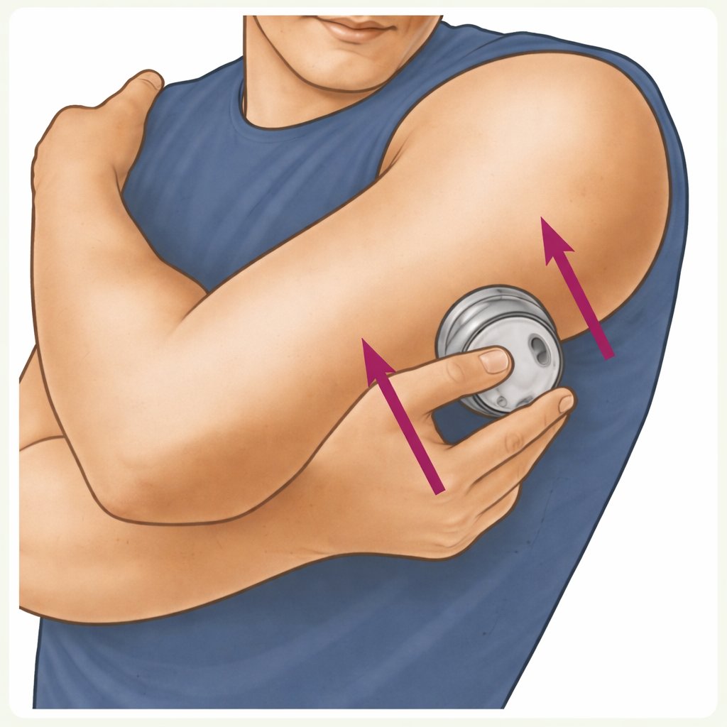 Place applicator on arm and press down